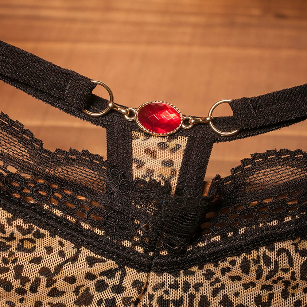 Сексуальные женские трусики с леопардовым принтом кружевные модные стринги