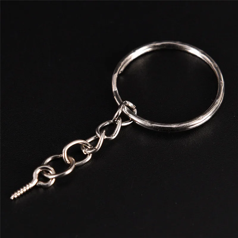 

50x Metal Keyring Keychain Split Ring Keyfob Key Holder Rings Women Men DIY Key Chains Accessories With Screw Pin