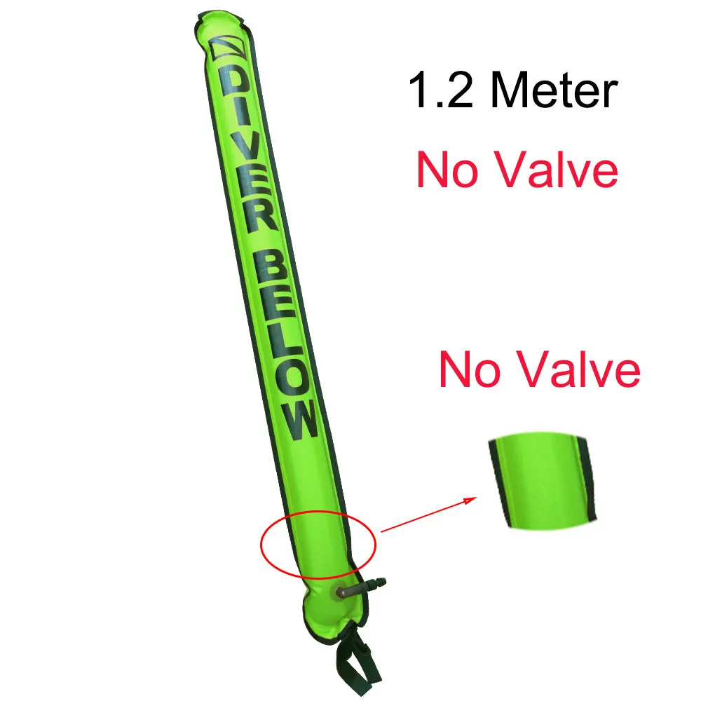 1.2M Yellow No Valve 1,1 м-1,8 м закрытый Дайвинг поверхность маркерный буй SMB дрейф дайвинг восходящая сигнальная трубка безопасная колбаса Для Сноркелинга - Цвет: 1.2M Yellow No Valve