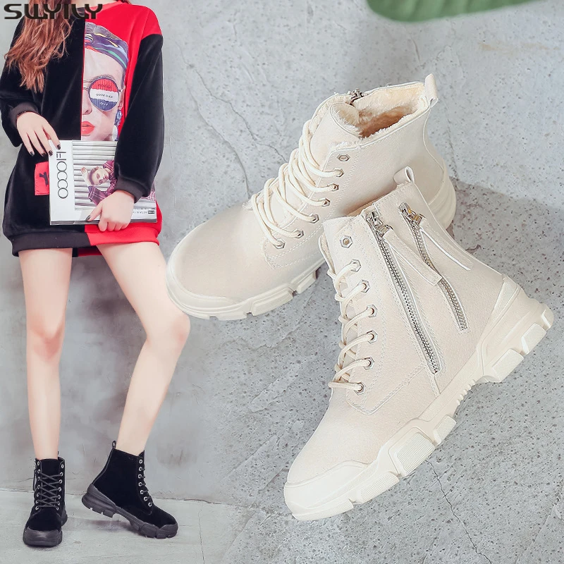 SWYIVY зимние ботинки Женская Тканевая обувь Для женщин 2019 с двух сторон сапоги на