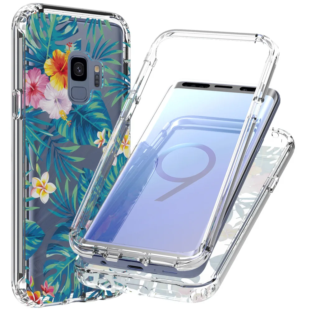 

2in1 Butterfly Flower Case For Samsung Galaxy S10 S9 Plus S10E TPU+PC Luxury Crystal Hybrid Rugged Shockproof Full Body Funda