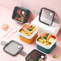 healthy material lunch box 2 layer wheat straw bento boxes microwave dinnerware food storage container lunchbox