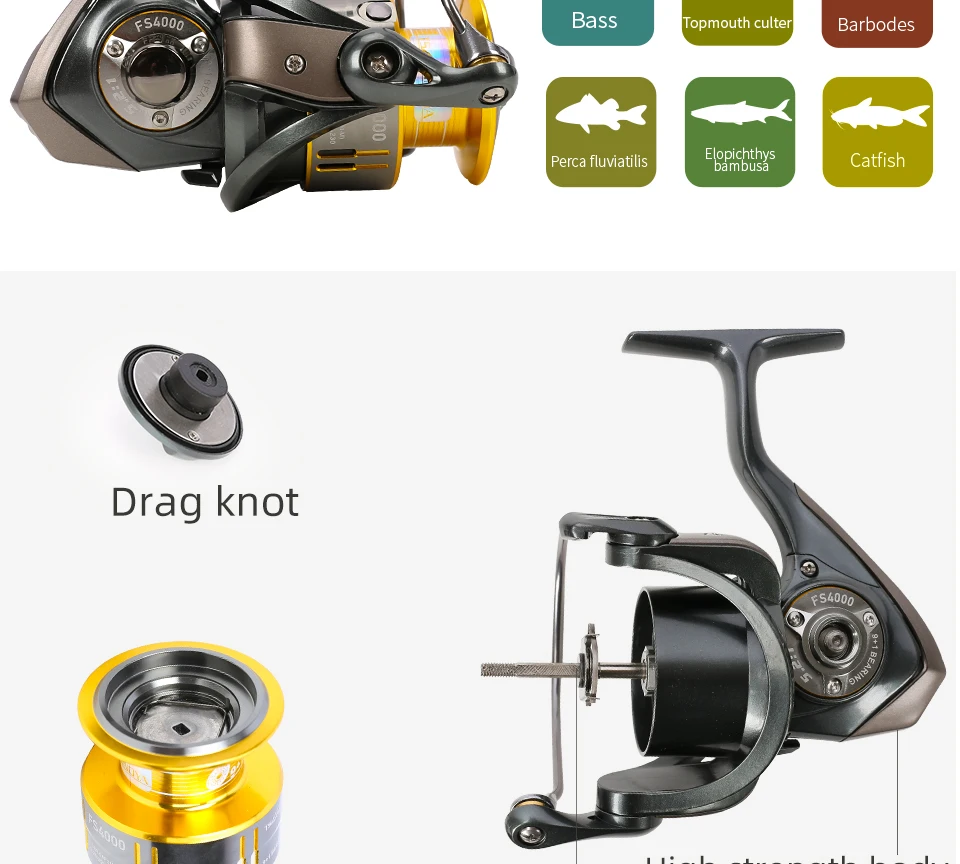 TSURINOYA для рыбалки приманки катушки FS 4000 5000 9+ 1BB Макс Перетащите 11 кг морской пресной воды Спиннинг Карп Рыбалка катушки джиг Фидер катушечное колесо