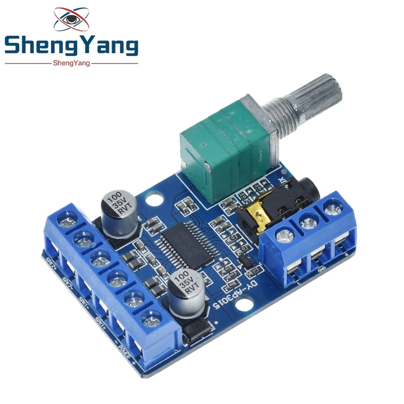 DY-AP3015 DC 8-24V 30W * 2 Class D Dual Channel High Power Stereo Digital Amplifier Board with Adjustable Volume Potentiometer |