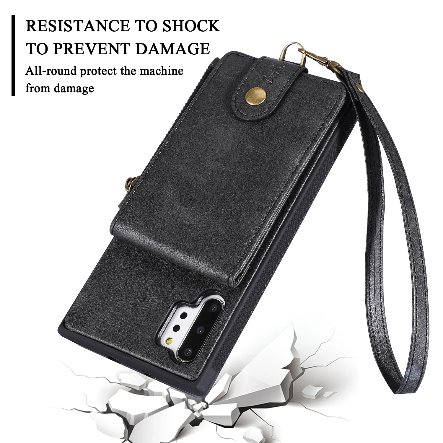 Applicable to Samsung Note10 plus business PU cowhide protective cover Note+ 5G version card back luxury case |