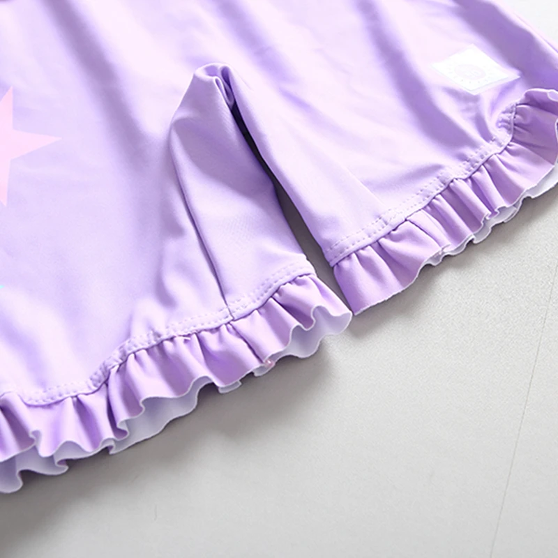 Купальный костюм для девочек детский купальный с фиолетовым единорогом