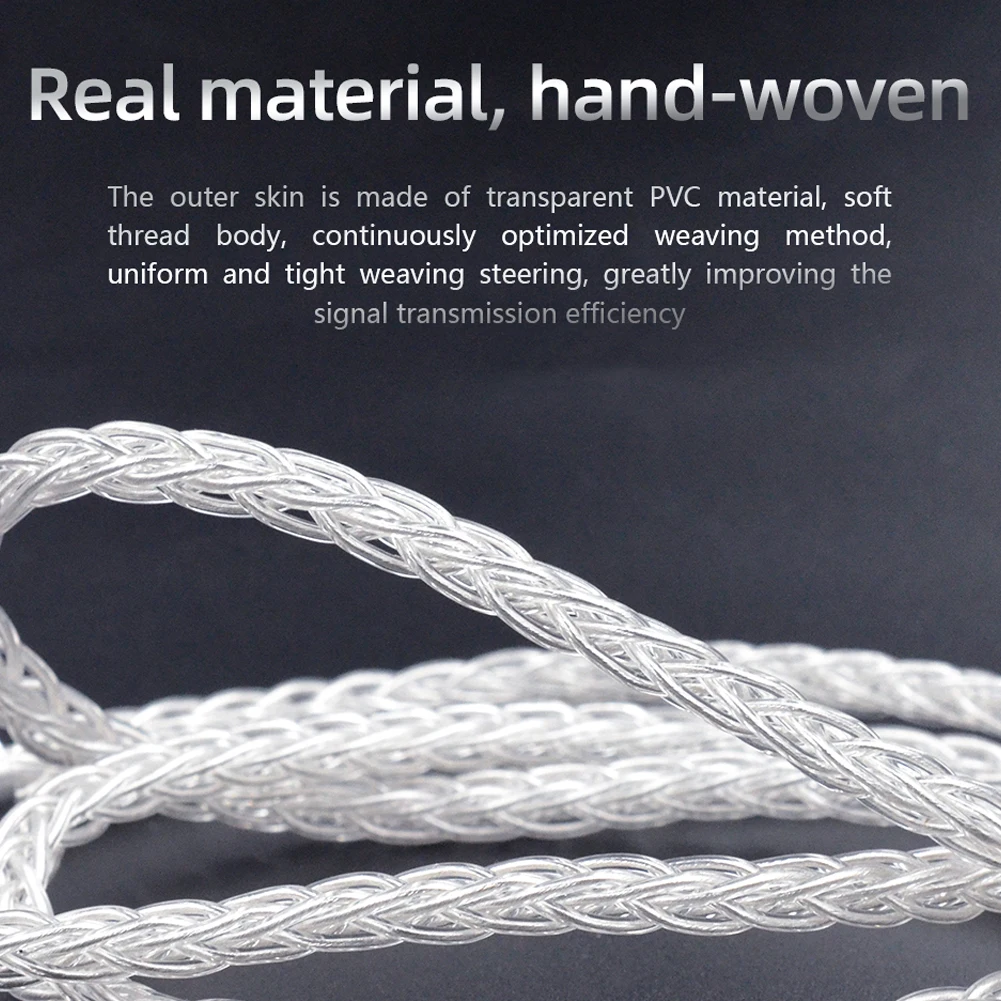 8-жильный медный плетеный кабель OFC с серебряным покрытием для CCA/наушники KZ