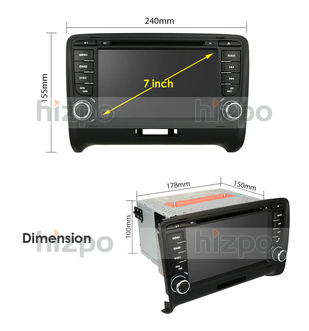 Car Multimedia Player 2 Din Android 10 For AUDI TT MK2 8J 2016 2007 2008 2009 2010 2011 2012014 GPS Navigation System Radio DVD |