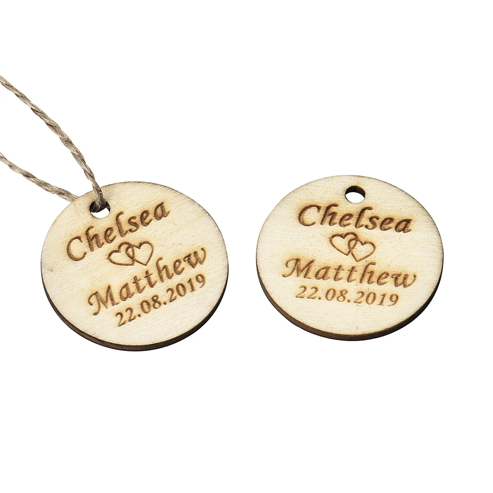 100 шт. деревянные круглые столы с гравировкой | Дом и сад