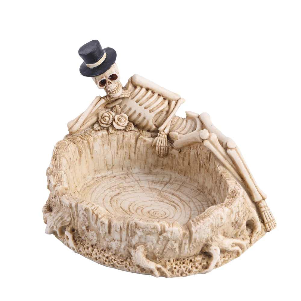 

Creative Personality Skull Ashtray Desktop Home Retro Resin Decoration Gothic Halloween Decoration Cenicero Ash Tray Weed stussy