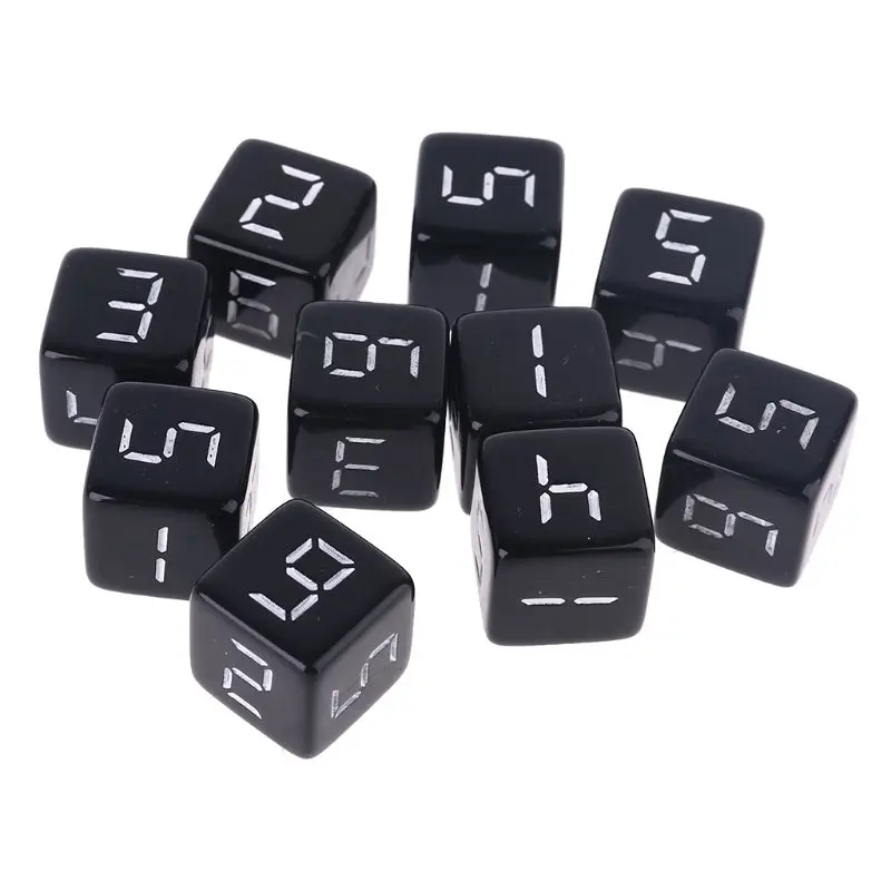 

10pcs D6 Six Sided Number Square Dices for Party Night Club Board Game Role Play