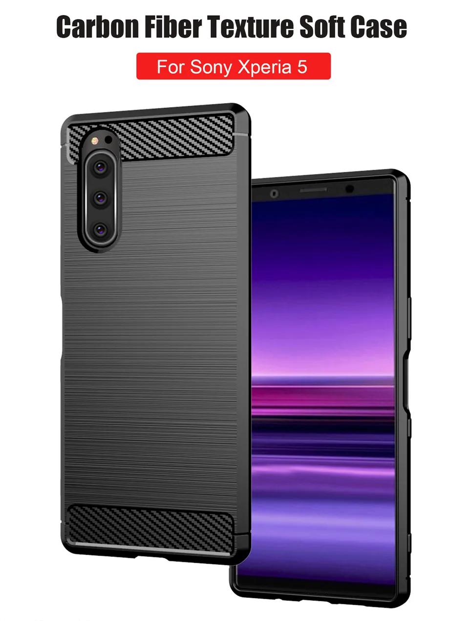 Для sony Xperia 5 Чехол XZ5 противоударный матовый карбоновый мягкий бампер чехол для sony Xperia 2 чехлы для телефонов Capa