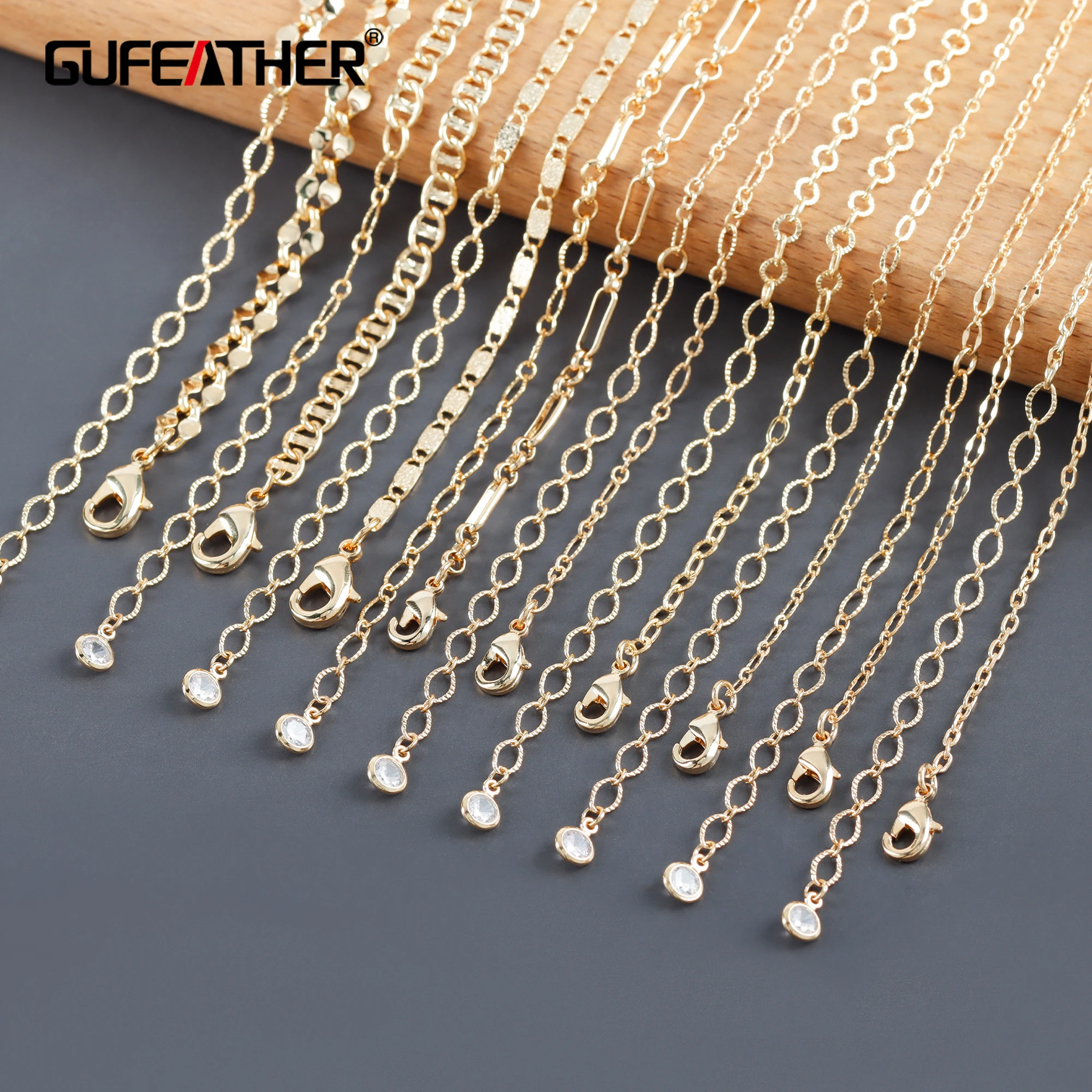 Женское Ожерелье GUFEATHER ожерелье из меди покрытое 18-каратным золотом без никеля 1