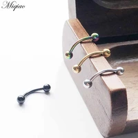 miqiao 2pcs hot sale classic double ball multifunctional nose nail tongue nail eyebrow nail body piercing jewelry