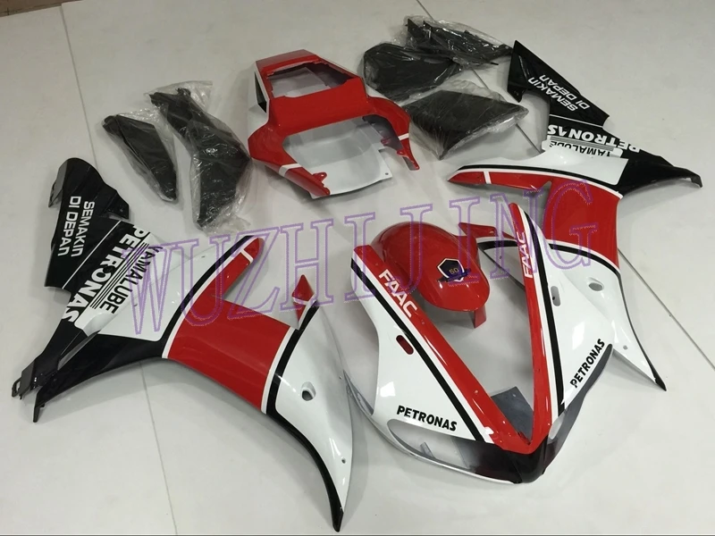 Пластиковые обтекатели YZF R1 2002 Abs обтекатель YZFR1 02 белый красный черный корпус комплекты для Yamaha YZFR1 2002-2003