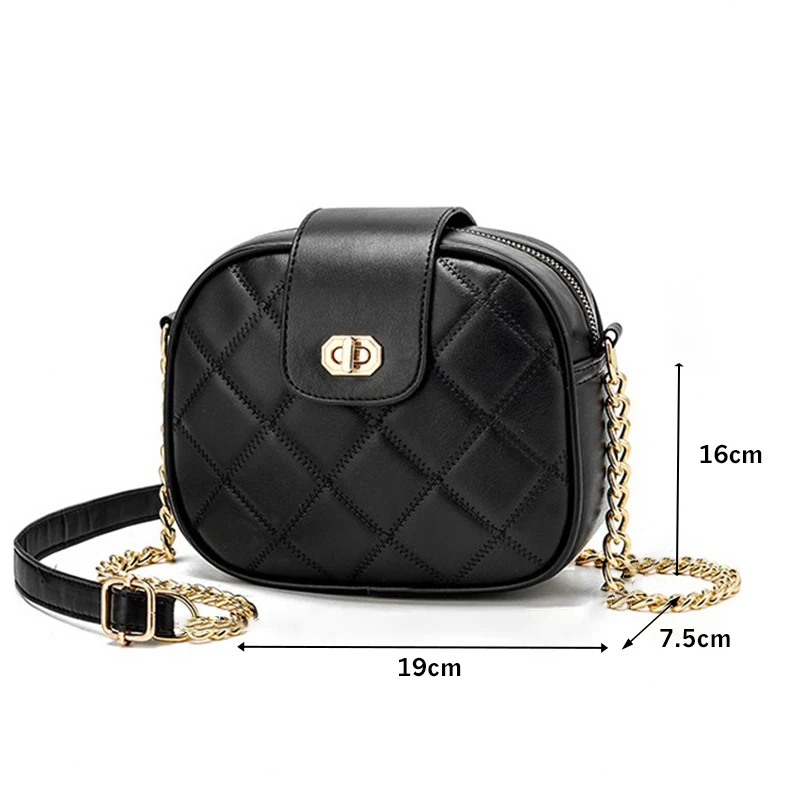 

2021 New Women's Fashion Diamond Lattice Chain Lock Messenger Bags Female Small Square Bags Trendy Shoulder Crossbody Bags