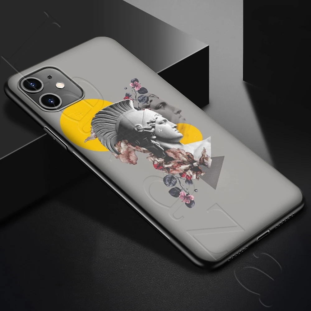 Силиконовый мягкий чехол Lavaza с изображением статуи Микеланджело для iPhone 12 Mini 11 Pro