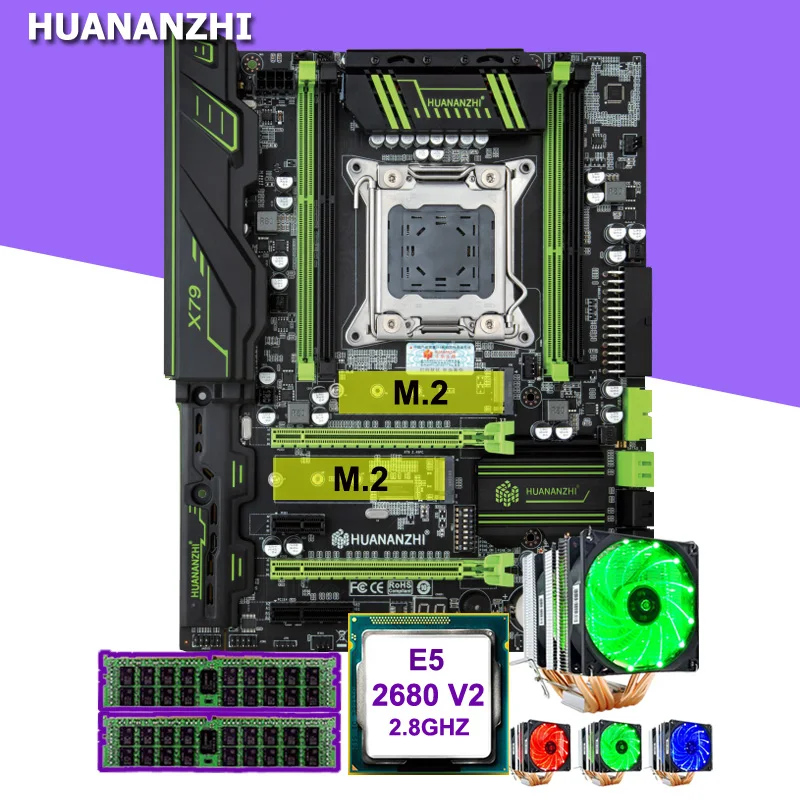 HUANANZHI X79 супер материнская плата с M.2 SSD слот WIFI Порт ЦП Intel Xeon E5 2680 V2 6 Трубок