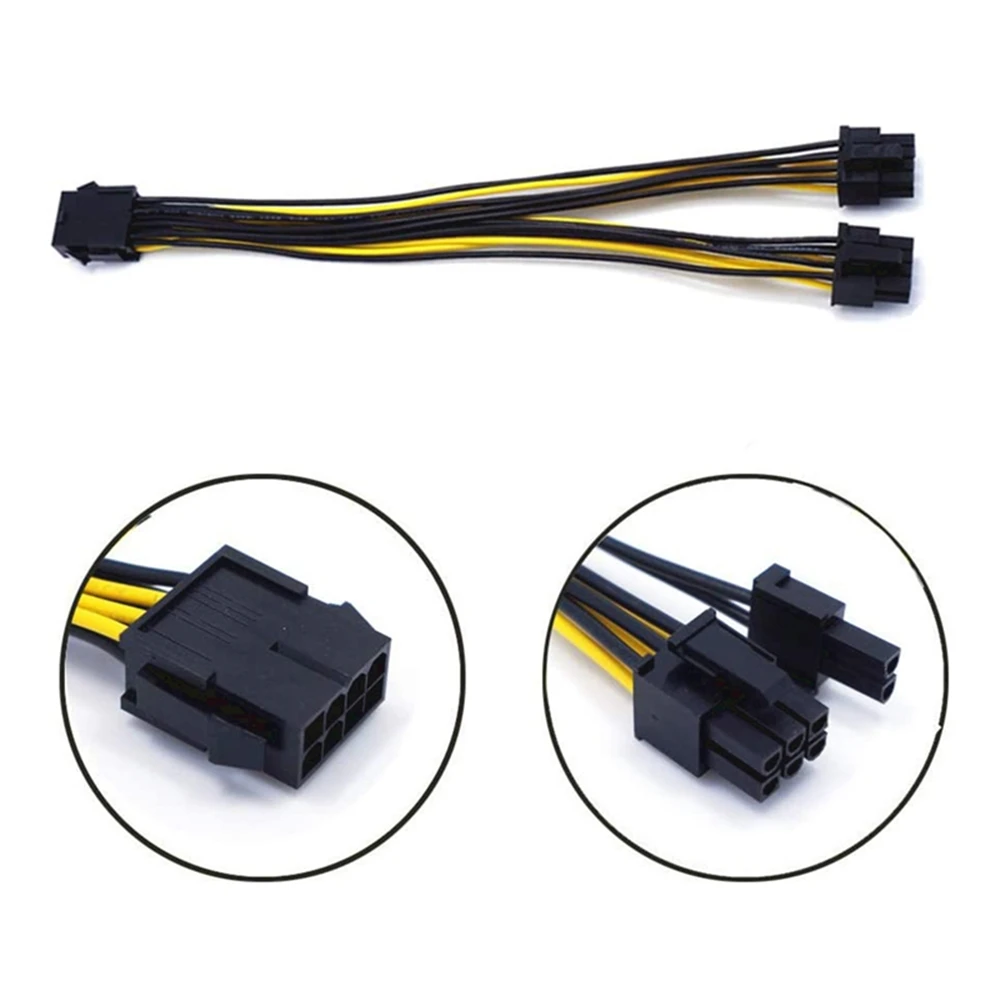 

8Pin to 2X 8 Pin (6+2) Power Splitter Cable for PCIE PCI Express Image Card Y - Splitter Extension Cable