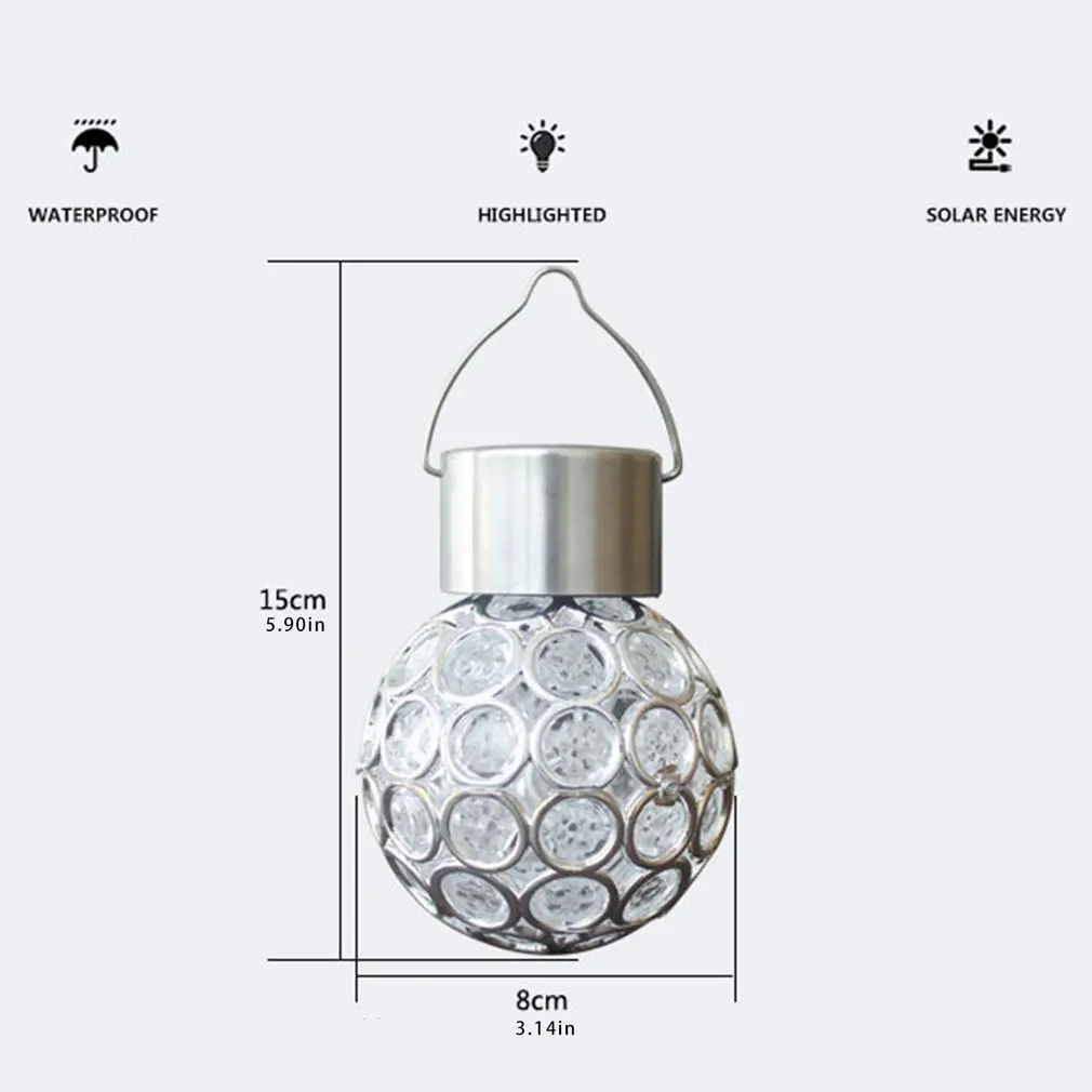 

Solar Power Hanging Light Waterproof LED Small Chandelier Cutout Cute Round Shape Bright Elegant Grace