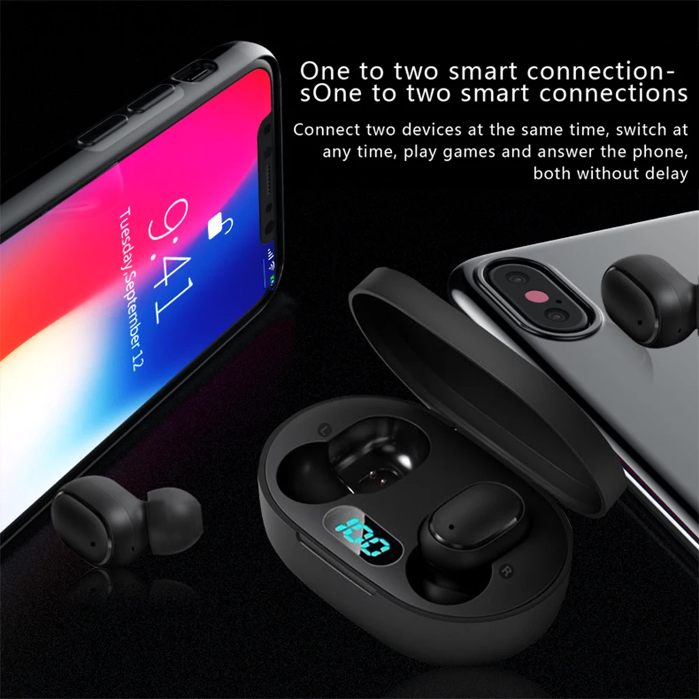 TWS беспроводные наушники Bluetooth 5 0 со светодиодным дисплеем автоматические парные