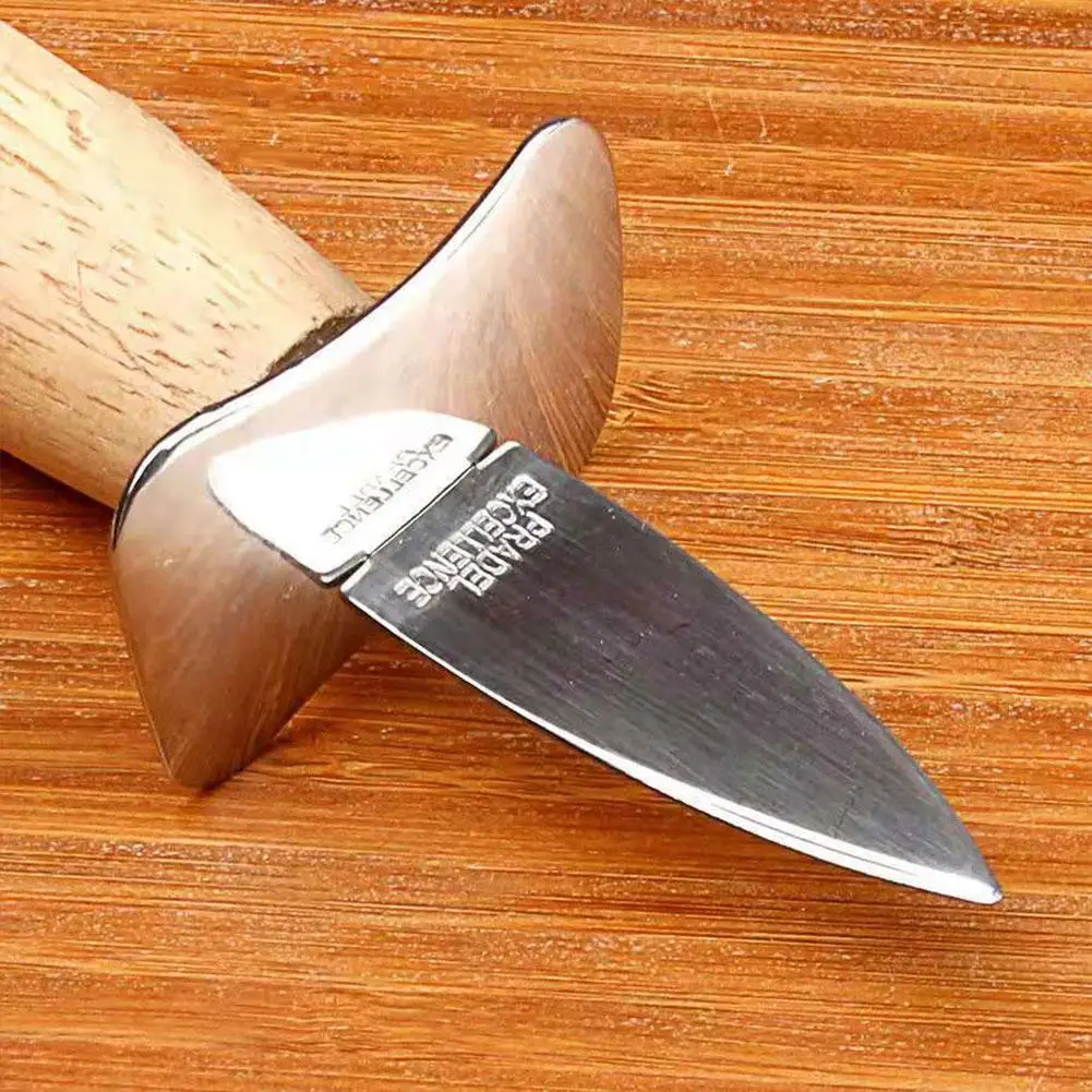 

Steel Seafood scallop pry knife with wooden handle Oyster knives Seafood Sharp-edged Opener 1pcs Shucker Shell B9P8