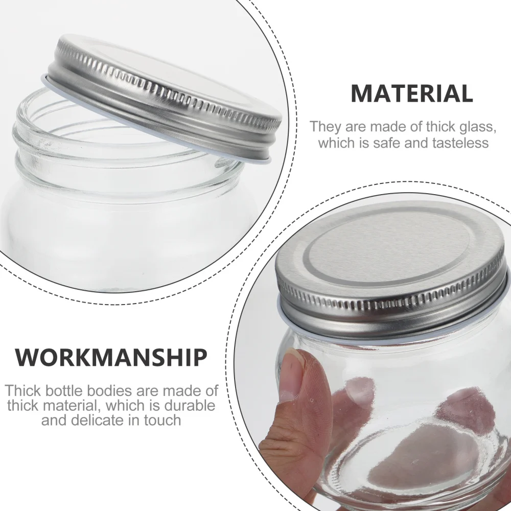 

6Pcs Glass Sealed Cans Food Storage Bottles Honey Containers (Transparent)