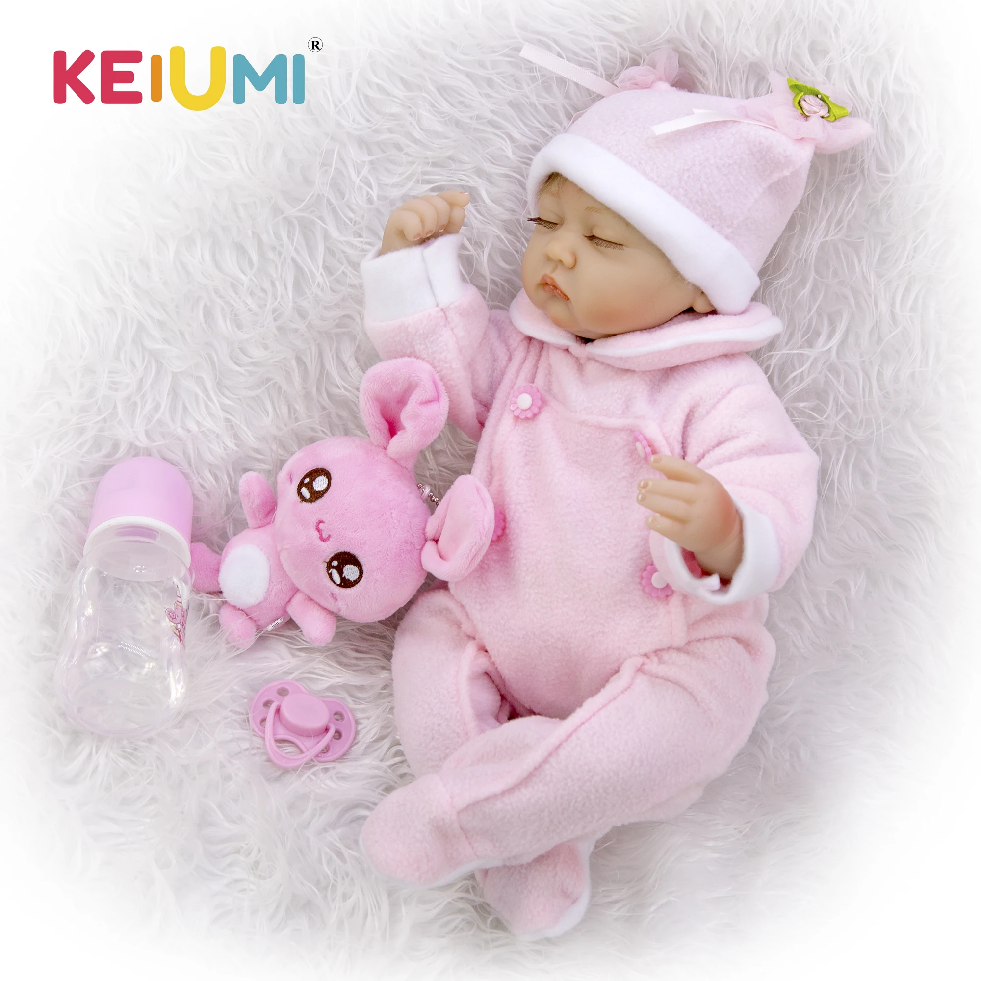 Прекрасный 17 дюймов Мягкие силиконовые перерожденные куклы младенцы спите уход