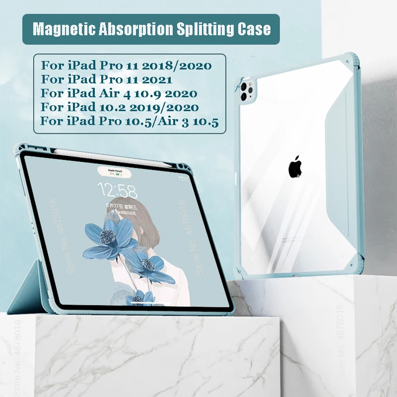 

Magnet Split Case For iPad Air 4 Case iPad Pro 11 2021 Case for iPad Air 2020 10.2 iPad 8th Generation 7th Air 3 10.5 Case Cover