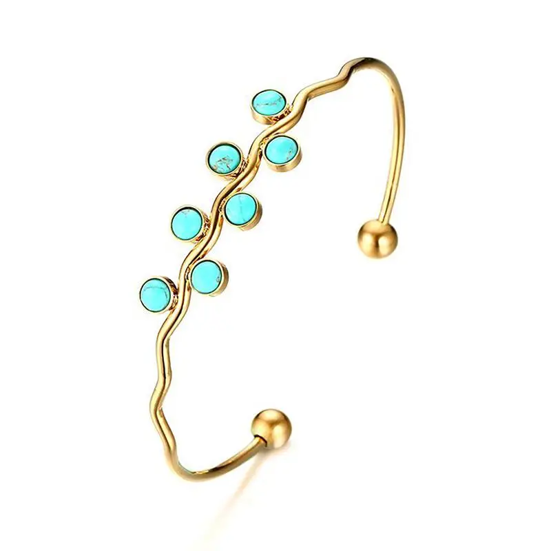 

Cuff Bangle Women Jewelry Stainless Steel Gold Plated Stylish Bracelet