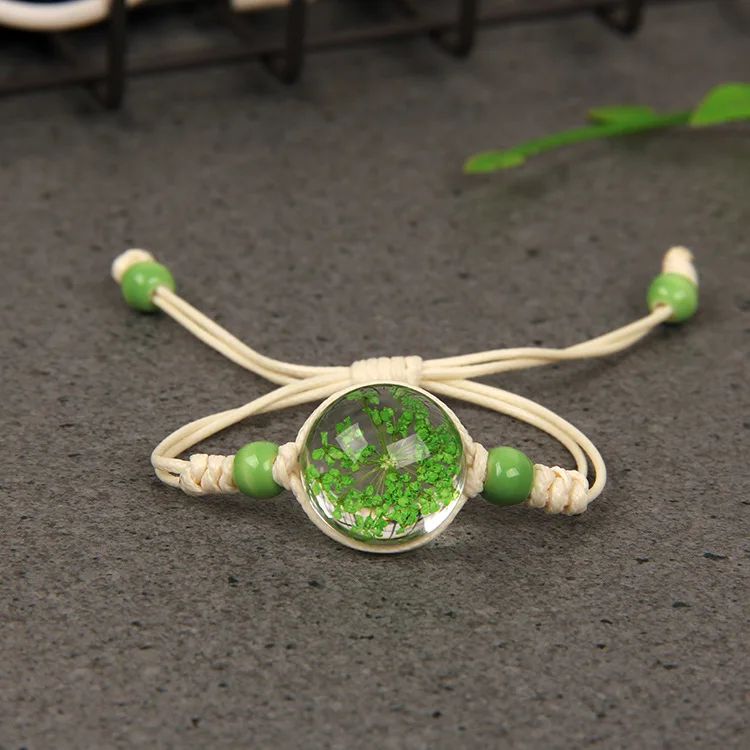 Натуральный белый кристалл камень браслет многоцветный вечный цветок ручной