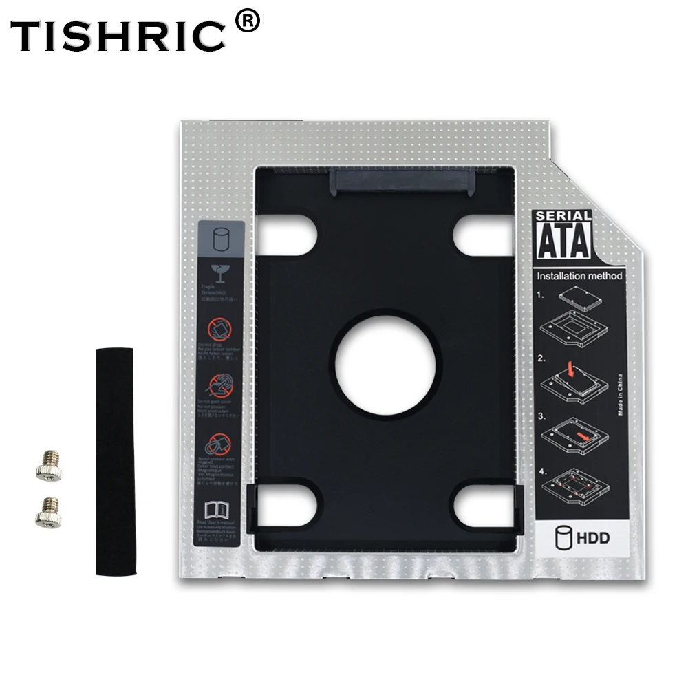 

TISHRIC Aluminum VW 2ND HDD Caddy 12.7mm 9.5mm Optibay SATA 3.0 Hard Disk Case Enclosure For 2.5'' SSD Laptop DVD/CD-ROM