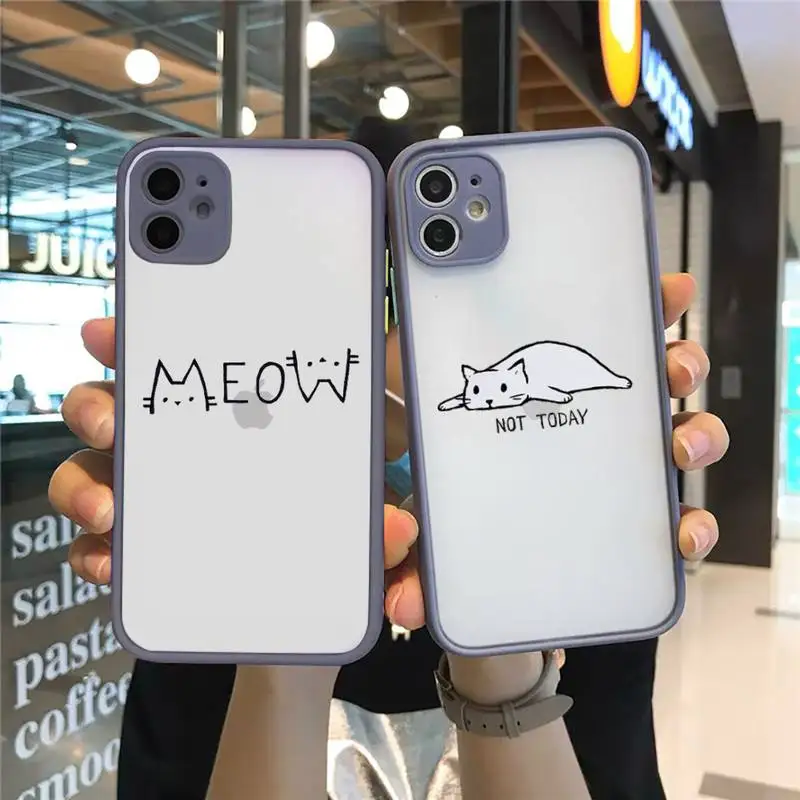 

cat paw Cute cartoon Phone Case matte transparent For iphone 7 8 11 12 13 plus mini x xs xr pro max cover