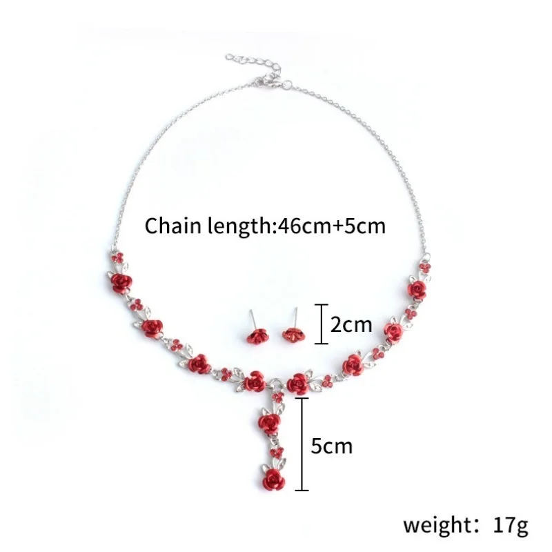 Комплект из колье и серёг с подвеской в виде Розы | Украшения аксессуары