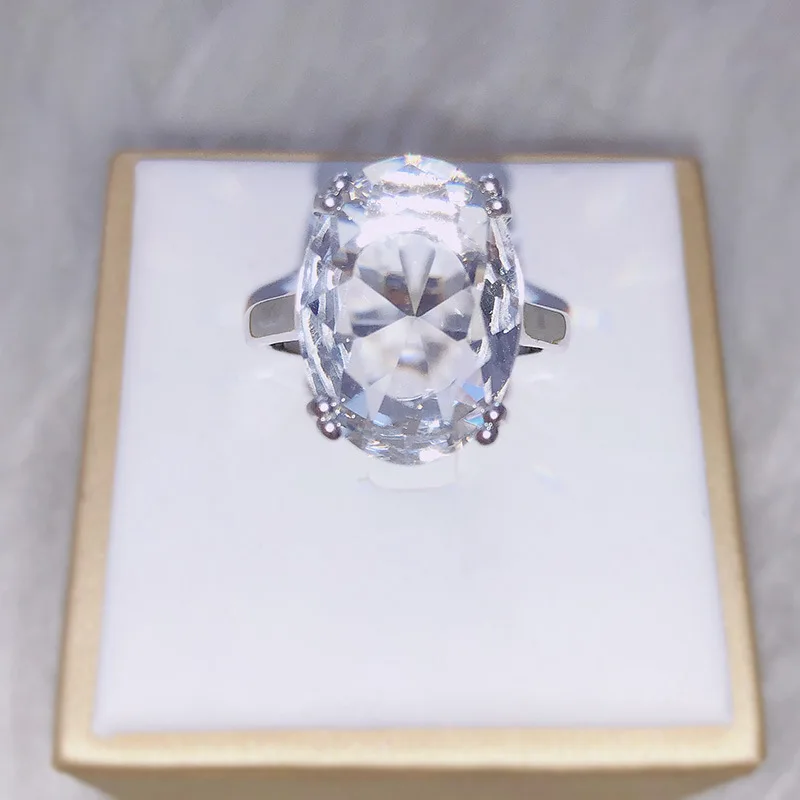 Женское кольцо с бриллиантом S925 из серебра 925 пробы 3 каратами|Кольца| |