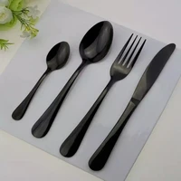 4pcs stainless steel black golden flatware set luxury household wableware fork spoon knife kitchen dinner set drop shipping