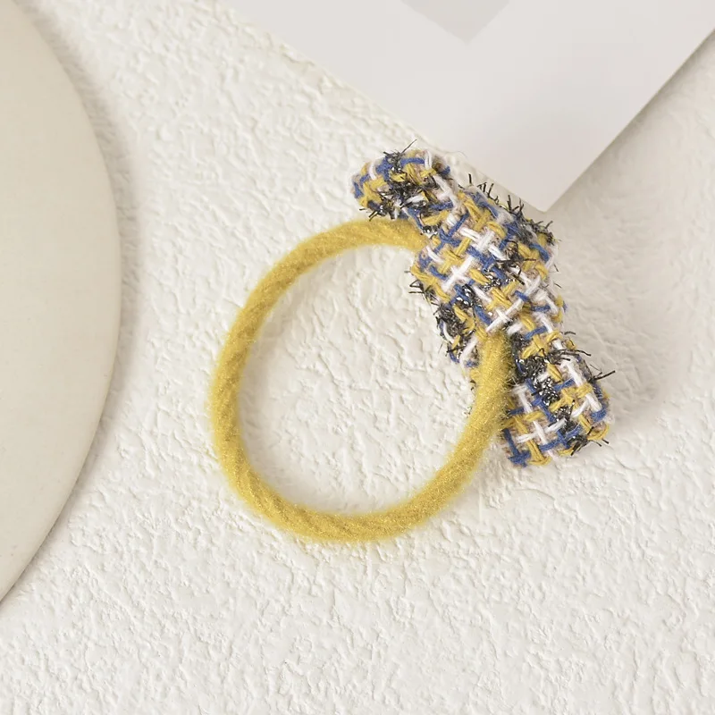 

1PC Vintage Scrunchie Stretch Headband Dot Plaid Scrunchies Women Elastic Hair Bands Girls Hair Ties Striped Hair Accessories