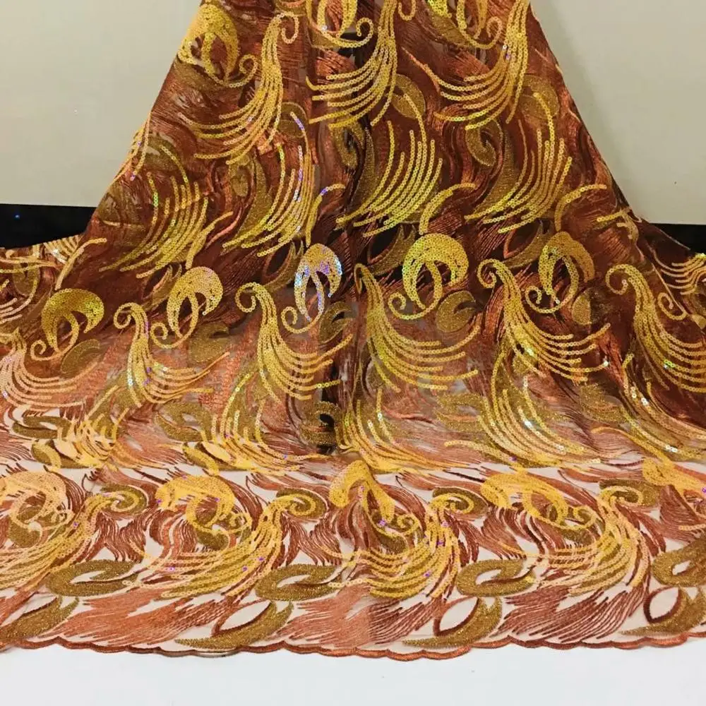 Новое поступление африканская кружевная ткань с блестками из органзы