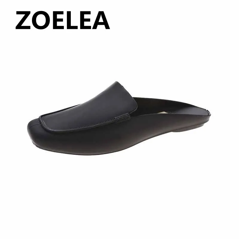 

Shoes For Women 2020 Loafers Flat Shoes Soft PU Female Casual Baotou half-toe shoes Korean ladies casual shoes