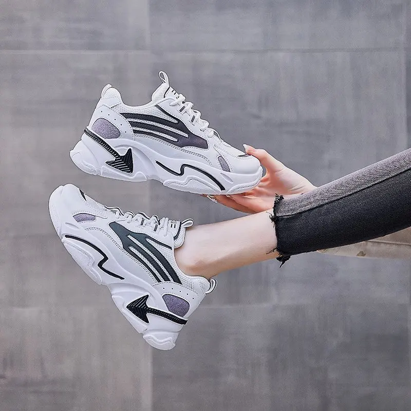 

Кроссовки женские спортивные, Вулканизированная подошва, дышащие, повседневная обувь для папы, осень 2021