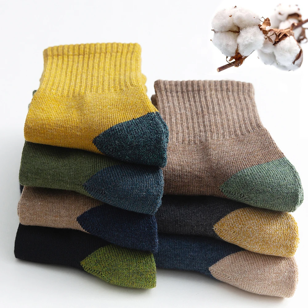 

2021 новые японские носки в стиле Харадзюку зимние теплые мужские носки толстые махровые дышащие высококачественные повседневные деловые хл...