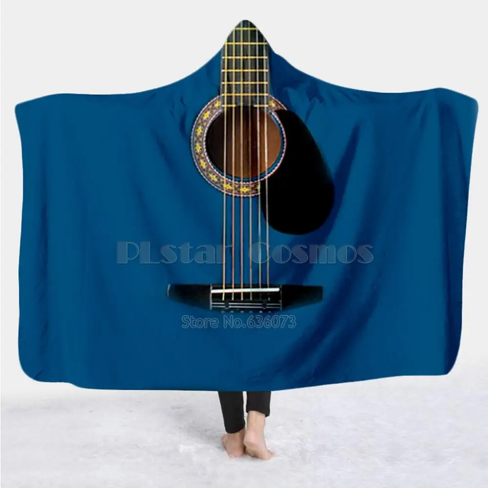 

Violin Guitar art Musical instrument Blanket Hooded Blanket 3D full print Wearable Blanket Adults men women Blanket style-4
