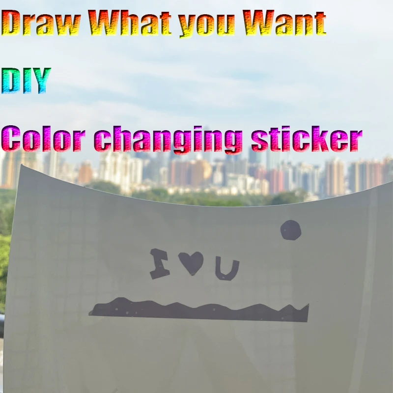 

Color changing sticker DIY children's toy tattoo desktop protective film gift surprise UV color change safe and tasteless Car