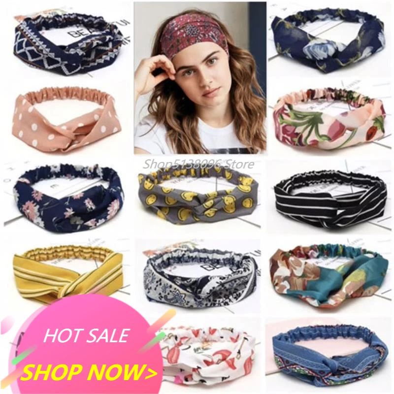 Женская обруч для волос Scrunchies с узлом в полоску волос| |