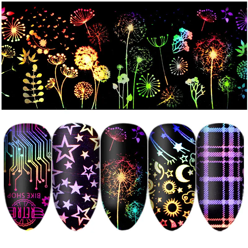 10 шт./кор. нейл арта звезда Стикеры новые украшения красного цвета пламени в