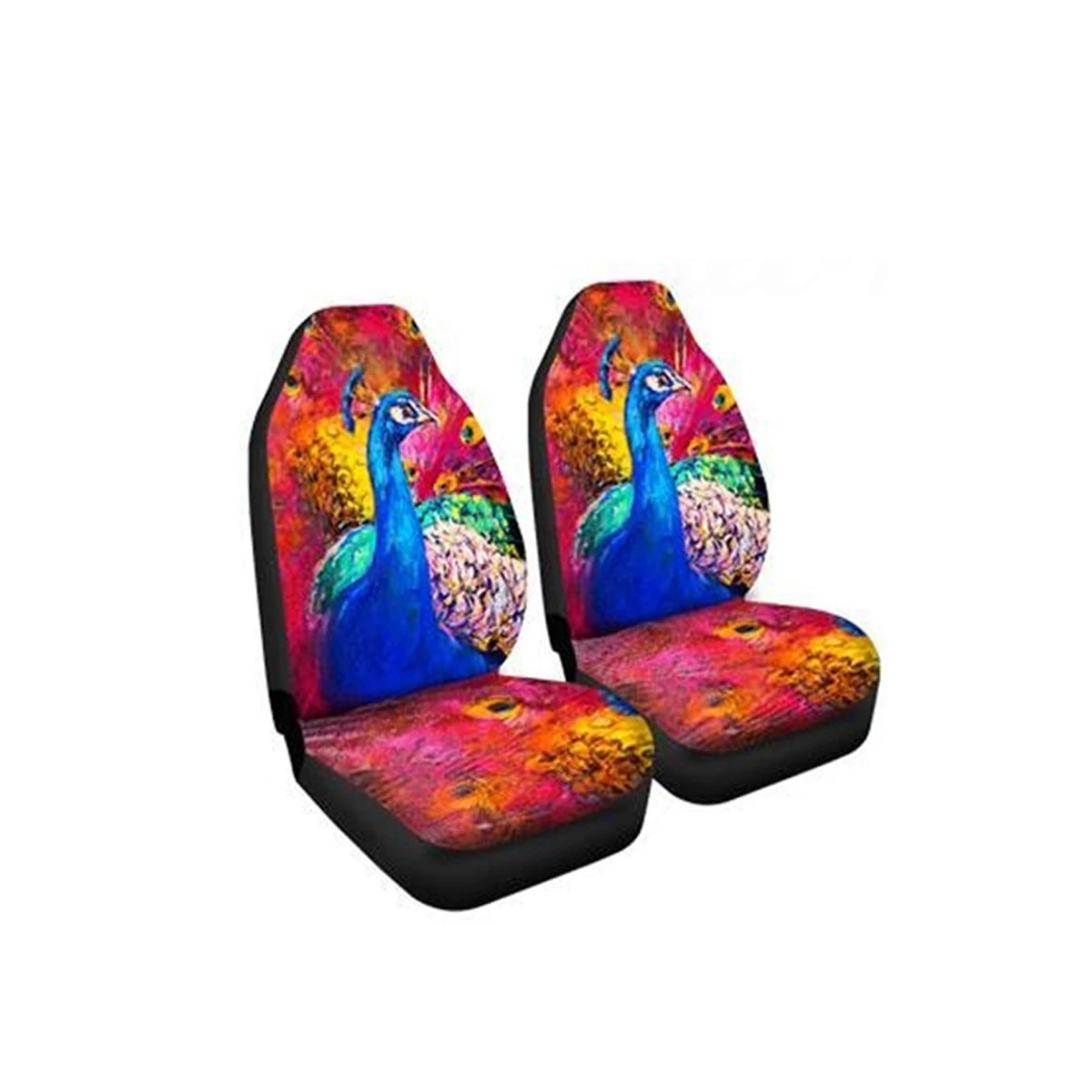 peacock Чехол на переднее автомобильное сиденье с 3D-принтом в виде животных, с принтом павлина, универсальная защитная подушка на сиденье автомобиля, полный Чехол для большинства автомобилей для внедорожников - Название цвета: peacock