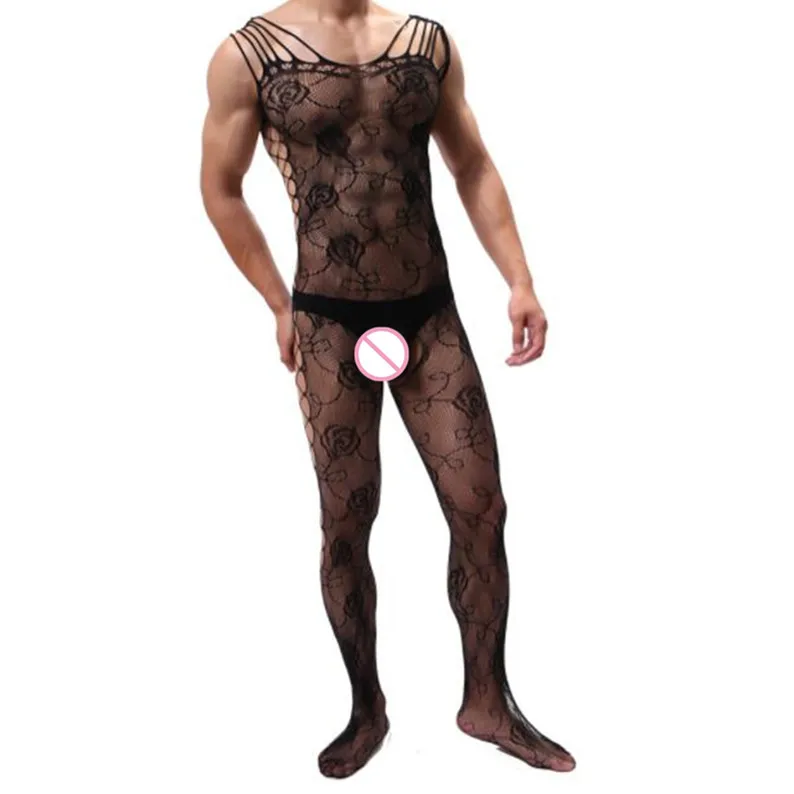 Эротическое нижнее белье для мужчин боди сексуальное с открытой промежностью