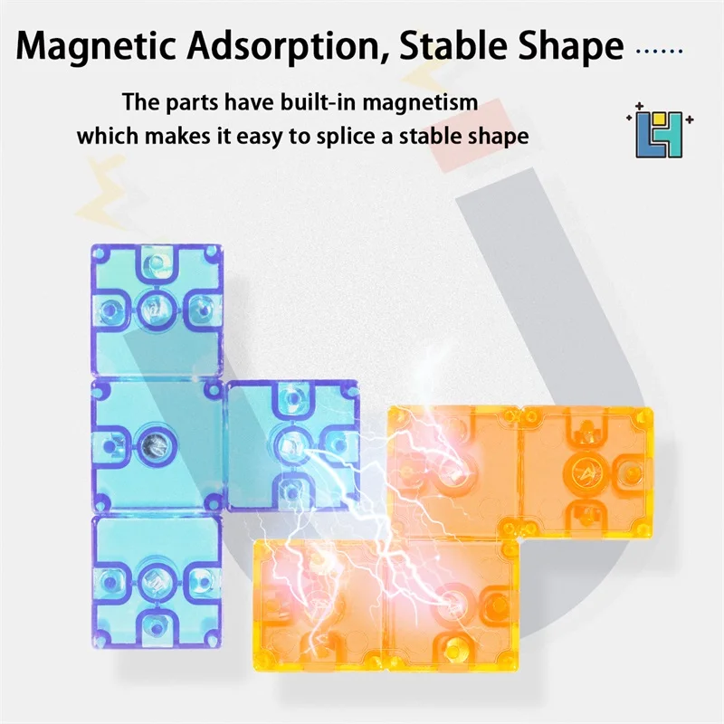 2021 New Magnetic Blocks Toys Kids Educational Learning 3D Puzzle Game Tetris Magic Cube Model For Children Color Random | Игрушки и