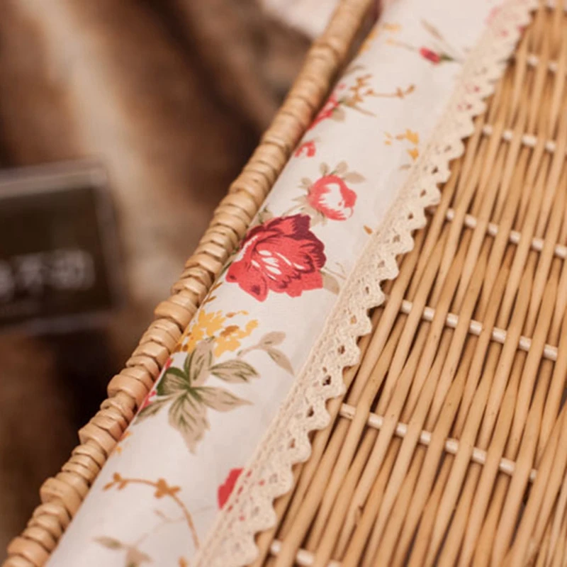 

Wicker Storage Basket Hand-Woven Storage Basket Multipurpose Container with Lid for Desktop Home Decoration