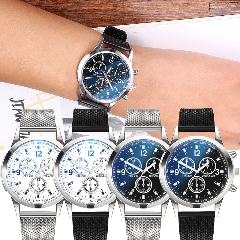 Мужские ультратонкие кварцевые часы Blue Ray в стиле ретро с тремя глазами модные